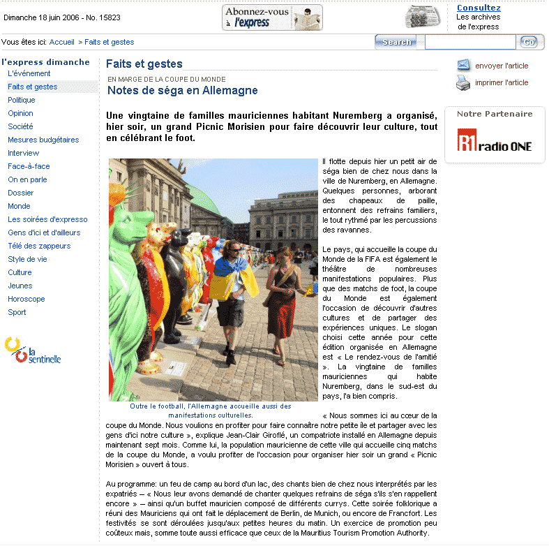 Pressemitteilung aus lexpress.mu